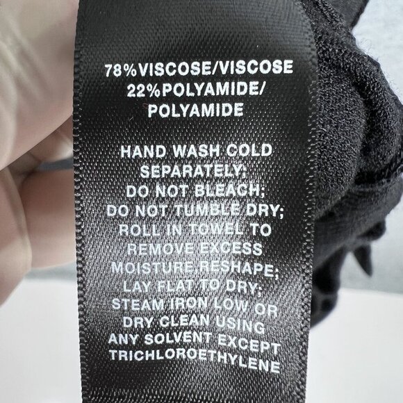 Lafayette 148 New York XL Black Sleeveless Shift Dress Lattice Hem Minimalist - Picture 13 of 14